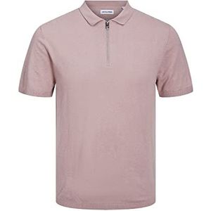JACK & JONES Heren Jjemil Spring Knit Zip Polo Gebreide Trui, Deauville Mauve, XL