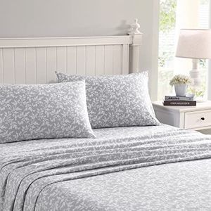 Laura Ashley Home - Queen lakens, katoenen flanellen beddengoed set, geborsteld voor extra zachtheid en comfort (Crestwood, Queen)