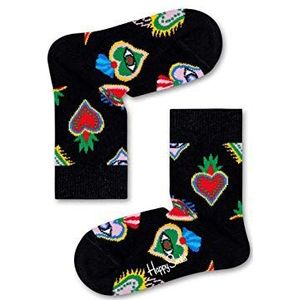 Happy Socks Sacred Heart Sock, kleurrijke en leuke, Sokken voor Kinderen, Geel-Groen-Rood-Blauw-Paars (2-3Y)