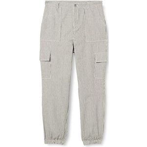 KAFFE Cargobroek voor dames, gestreept, casual, regular fit, elastische manchetten, zwart/witte streep, 34