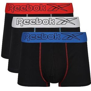 Reebok Boxershorts voor heren, Zwart/Vector Rood/Blauw/Puur Grijs Wb, M
