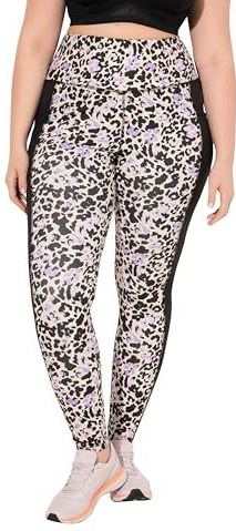 Ulla Popken Sportbroek  beige / lila / zwart