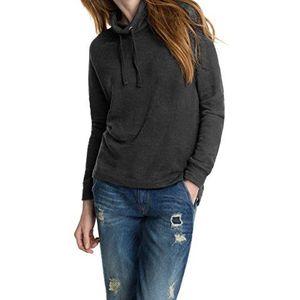 edc by ESPRIT Dames sweatshirt met opstaande kraag, zwart (001), XXL