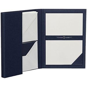 Rössler Papier 1026831009 - Paper Royal - Briefpapiermappe DIN A5/C6, 15/15, blau/weiß gerippt