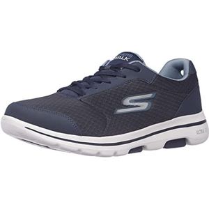 SKECHERS Go Walk 5 Qualify Sneakers voor heren, Donkerblauw, 45.5 EU X-Weit