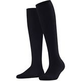 FALKE Dames Kniekousen Family W Kh katoen lang eenkleurig 1 paar, Blauw Dark Navy 6379, 35-38