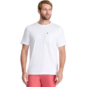 Izod Heren Saltwater T-shirt met korte mouwen en zak, Helder Wit, M
