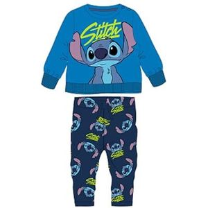 Disney 2-delige set van sweatshirt + broek voor baby's (3 tot 23 maanden), Lilo & Stitch, zacht en warm: sweatshirt + joggingbroek, gemengd patroon, voor meisjes en jongens, model DIS LIS