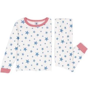 Petit Bateau Pyjama voor jongens, Wit/Blauw, 5 Jaar