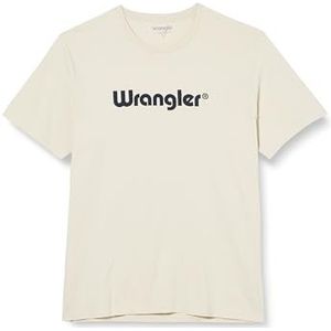 Wrangler T-shirt met logo, wit, XXL heren, Wit, XXL