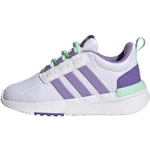 adidas Racer Tr21 I, uniseks sneakers voor kinderen en jongens, Ftwr White Violet Fusion Pulse Mint, 19 EU