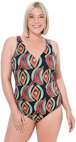 Ulla Popken - Badpak - Bruin / Zwart - Soft Cup - Bustier