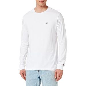 Champion Legacy Basics-L-s Crewneck shirt met lange mouwen voor heren, Wit, S