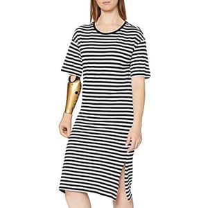 ONLY Nmmayden 2/4 Dress Noos Damesjurk, meerkleurig (Black Stripes: Bright White), S