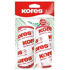 Kores Reservewielen voor pluisroller, 2 x 8 m, 2-pack, rood