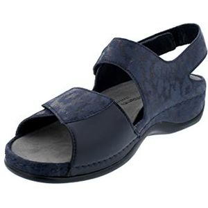 Berkemann Dames Rina sandalen, blauw panter, 41,5 EU, blauw panter, 41.5 EU