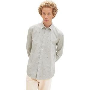 TOM TAILOR Denim Herenhemd, 33932 - White Grid Shape Print, XS