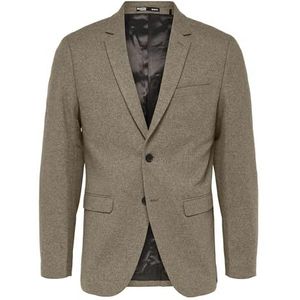 Selected Homme Heren Slhslim-Mark Wool BLZ B Noos kostuumjas, Lichtbruin melange, 46