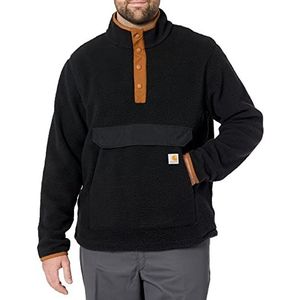 Carhartt Fleecetrui voor heren, met losse pasvorm, fleecejack, zwart, maat S