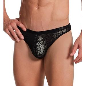 HOM String Free Cut Lace, Zwart, XXL