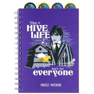 Grupo Erik A5 Project Notebook With 4 Dividers - Wednesday | A5 Notebook With Dividers, Project Planner, Notepad A5 | Wednesday Stationery, Wednesday Gifts, Wednesday Addams Gifts