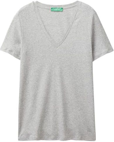 Shirt - Effen - Jersey - V-hals - Kwartmouw - Slanke Pasvorm