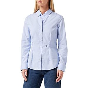 Seidensticker Hemdblouse voor dames, lange mouwen, slim fit, met patroon, strijkvrij, lichtblauw geruit, 36