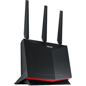 ASUS RT-AX86S Gaming-router AX5700 Dual Band Gigabit (WiFi 6 802.11ax, mobiele gaming-modus, AiProtection met TrendMicro, compatibel met WiFi Mesh, 2.5G Port Gaming, Adaptive QoS)