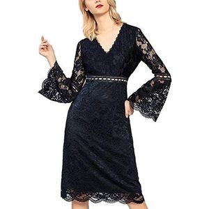 APART Fashion Dames kanten jurk partyjurk, blauw (Midnightblue Midnightblue), 34