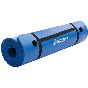 ScSPORTS Sportmat - Fitnessmat - 185 x 80 x 1,5 cm - Blauw - Dik met oogjes – Yogamat