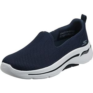 Skechers Go Walk Arch Fit-Grateful Sneaker voor dames, Navy en Wit, 5.5 UK Wide
