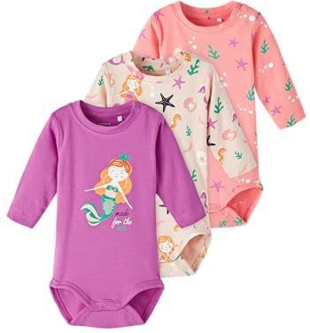 Name It Rompers l/s - NbfOcean - 3-pack - Peach Zweep - Name It - 56 - Romper L/S