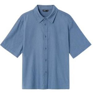 Nlnhill Ss Linnen Shirt, blauw, 158/164 cm