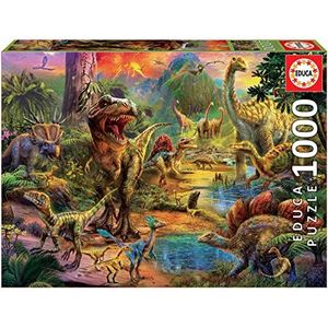 Educa 17655, Land van de dinosaurus, puzzel met 1000 stukjes voor volwassenen en kinderen vanaf 10 jaar, dino's