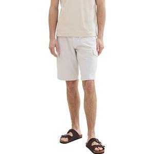 TOM TAILOR Heren bermuda shorts, 35298 - Beige White Twill, 32
