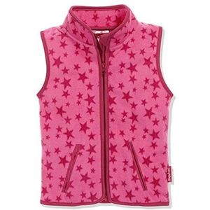 Playshoes Unisex fleece vest voor kinderen allover sterren, roze, 116 cm