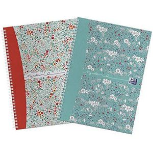 Oxford My Notes, A4 Notebook Hardcover, Twin Pack van Oxford Floral en Bloom, 140 pagina's