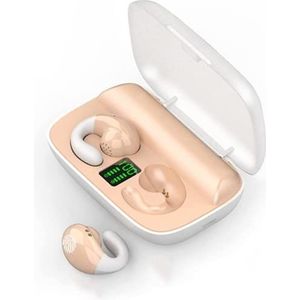 YUMMIN Open-ear-hoofdtelefoon, draadloos, Bluetooth-botkabel, sport, draadloze oordopjes met oorlussen, tot 16 uur speeltijd, waterdichte hoofdtelefoon voor buiten, voor Android, iPhone, Windows