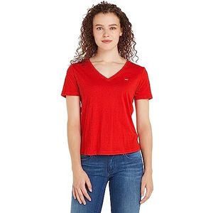 Tommy Hilfiger S/S Gebreide Tops, Diepe Crimson, XXS