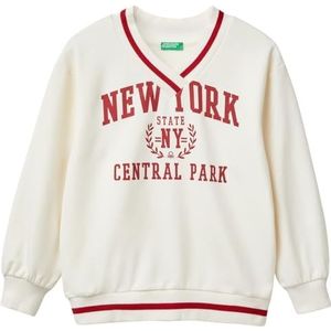 United Colors of Benetton Sweatshirt met capuchon voor meisjes en meisjes, Wit, 140