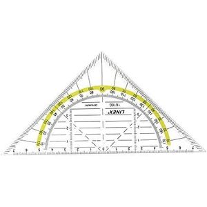 LINEX 100414085 geodriehoek 16 cm voor school en kantoor 1616G geometrie-driehoek GEO 180 graden met mm schaal