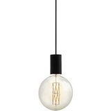 EGLO Pozueta hanglamp met 1 lamp, vintage, moderne industriële stalen hanglamp in zwart, eettafellamp, woonkamerlamp, hangend, met E27-fitting, Ø 12,5 cm,