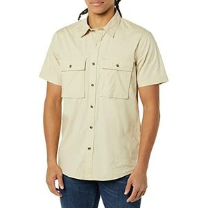 Amazon Essentials Heren Standard-Fit Korte Mouw Twee-Pocket Utility Shirt (Previously Goodthreads), Licht Kaki Bruin, Large