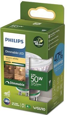 Philips Ultra Efficient LED spot - 50W - GU10 - Warmwit licht - Dimbaar