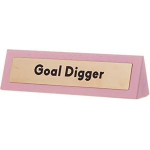 Boxer Gifts Goal Digger Roze Houten Bureaubord | Vrouwelijke Ondernemer, Boss & Manager Accessoire | Leuk Nieuwigheidscadeau voor collega, hout, One Size