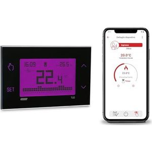 VEMER VE795900 TUO 4G - thermostaat 4G-LTE met gegevens-SIM inbegrepen, smart chronothermostaat met app, snelle configuratie met Bluetooth, wekelijkse programmering voor boiler, stroomvoorziening 230