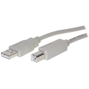 Vedimedia USB 2.0 A/B 3.0 m 3 m USB A USB B grijze kabel USB - kabel USB (3 m, USB A, USB B, mannelijk/mannelijk, grijs, USB type-a, USB type-B)