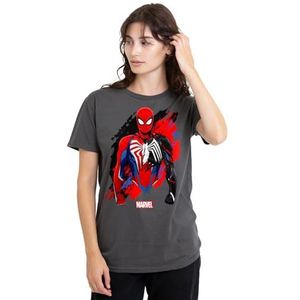 Spiderman Classic Gamerverse Symbiote dames T-shirt, houtskool, klein, houtskool, S