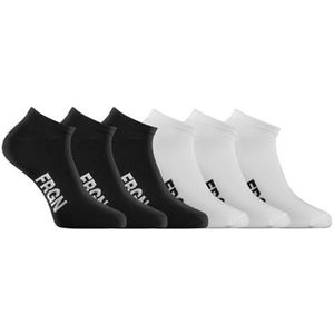 FREEGUN Herensokken – 6 paar – herensokken, boksen, antislip en ademend, Wit/Zwart, 39-42 EU