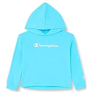 Champion Legacy American Classics-Powerblend logo sweatshirt met capuchon, lichtblauw, meisjes van 9-10 jaar